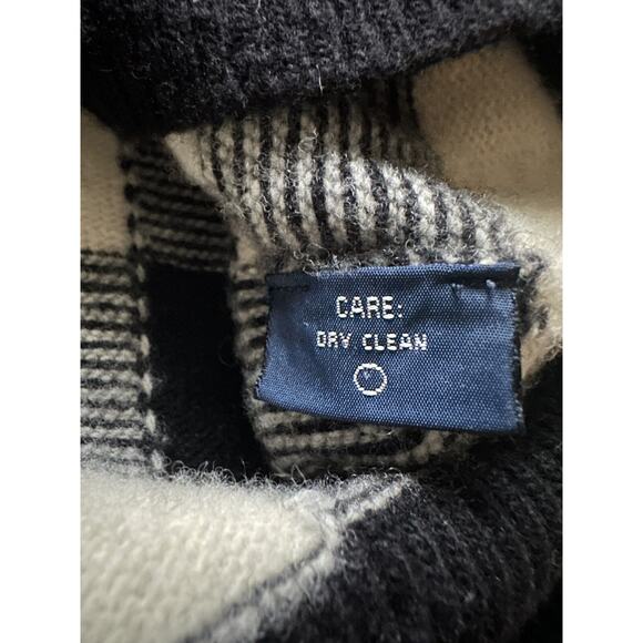 Ralph Lauren 100% Wool Buffalo Check Plaid Sweater, White Black, M Vintage Crew - Picture 4 of 16